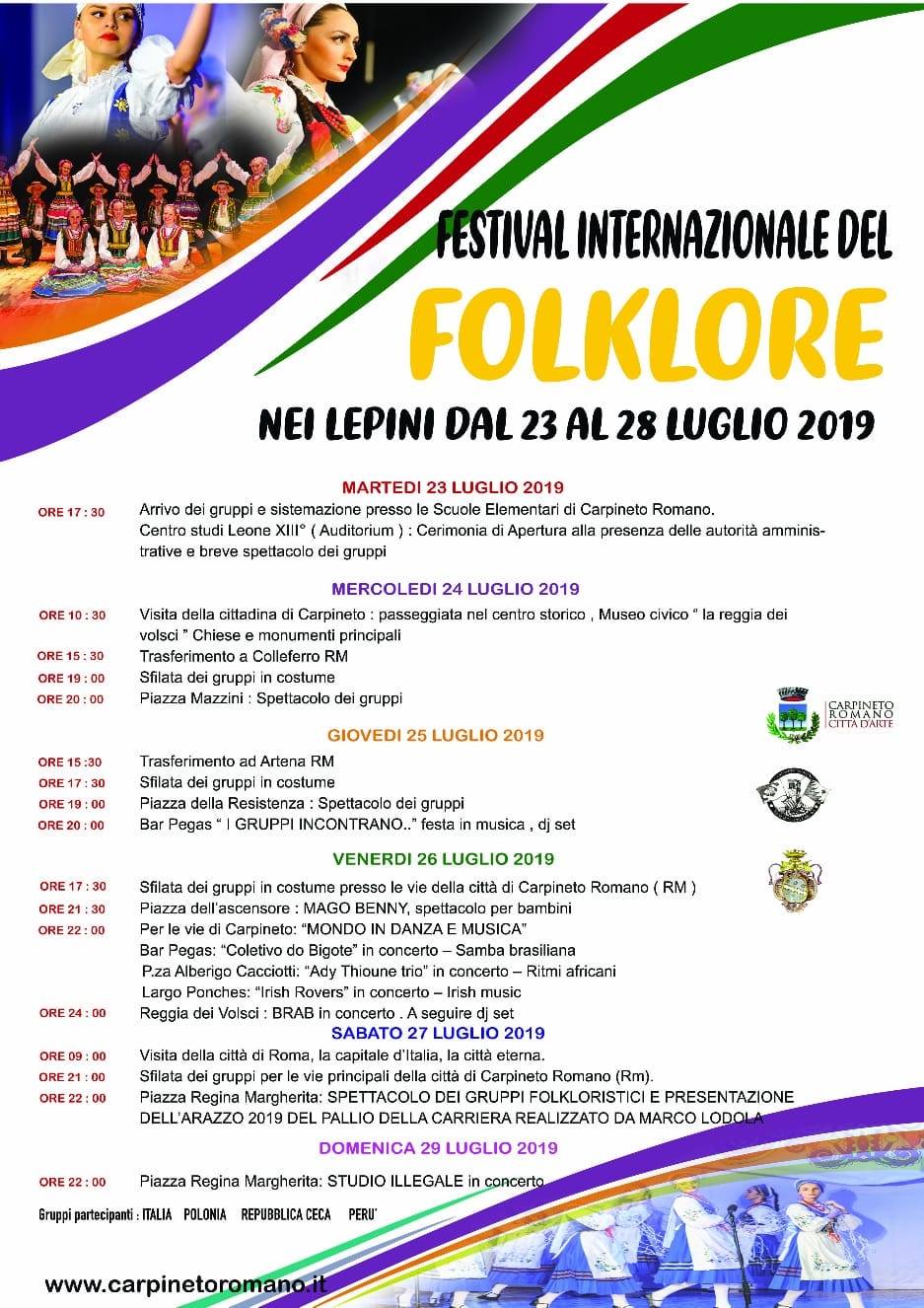 Locandina Festival del Folklore nei Lepini — edizione 2019 (1/1)